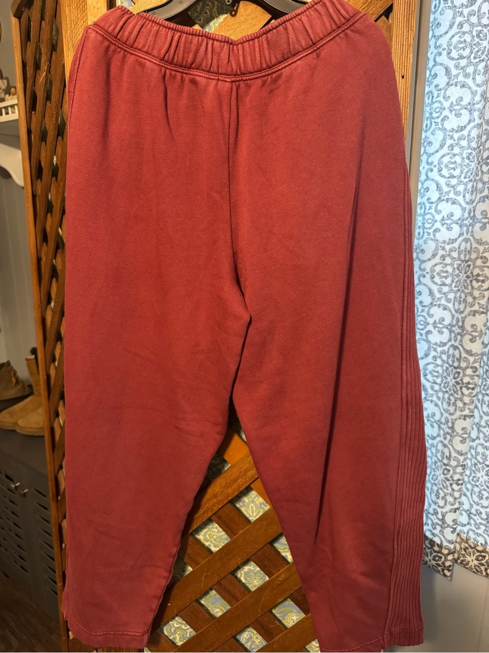 aerie Brick Red Women's Rib-Panel Jogger Pants - Picture 2 of 5